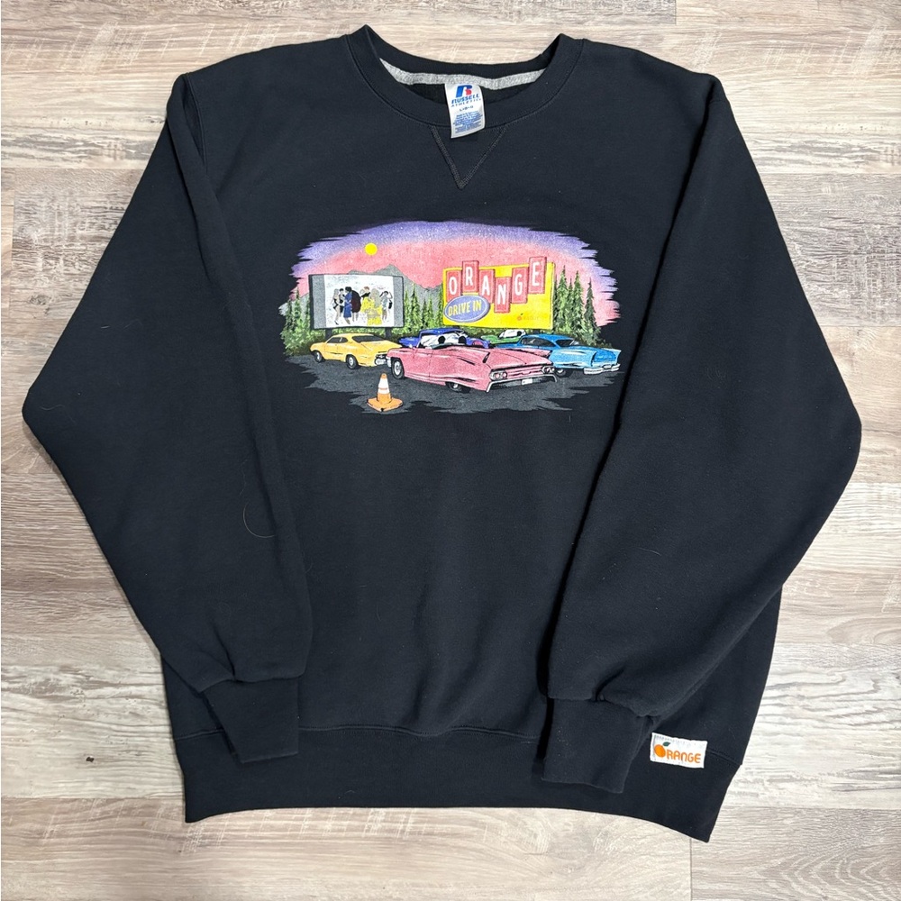 Russell Athletic Black Graphic Crewneck Sweater